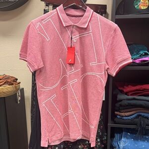 Carolina Herrera Red Polo Shirt with White Accents